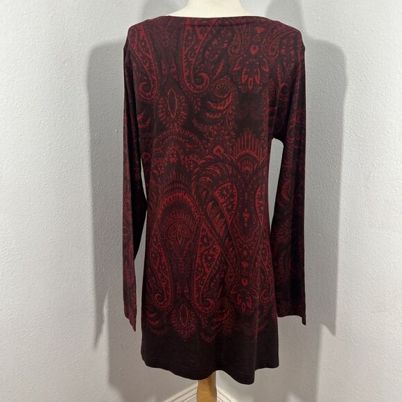 Soft Surroundings Top Womens Medium V Neck Nikita Paisley Tunic - Picture 5 of 12